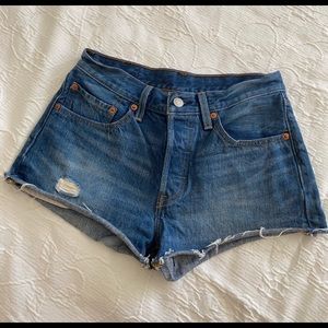 501 mid rise jean shorts from Levi